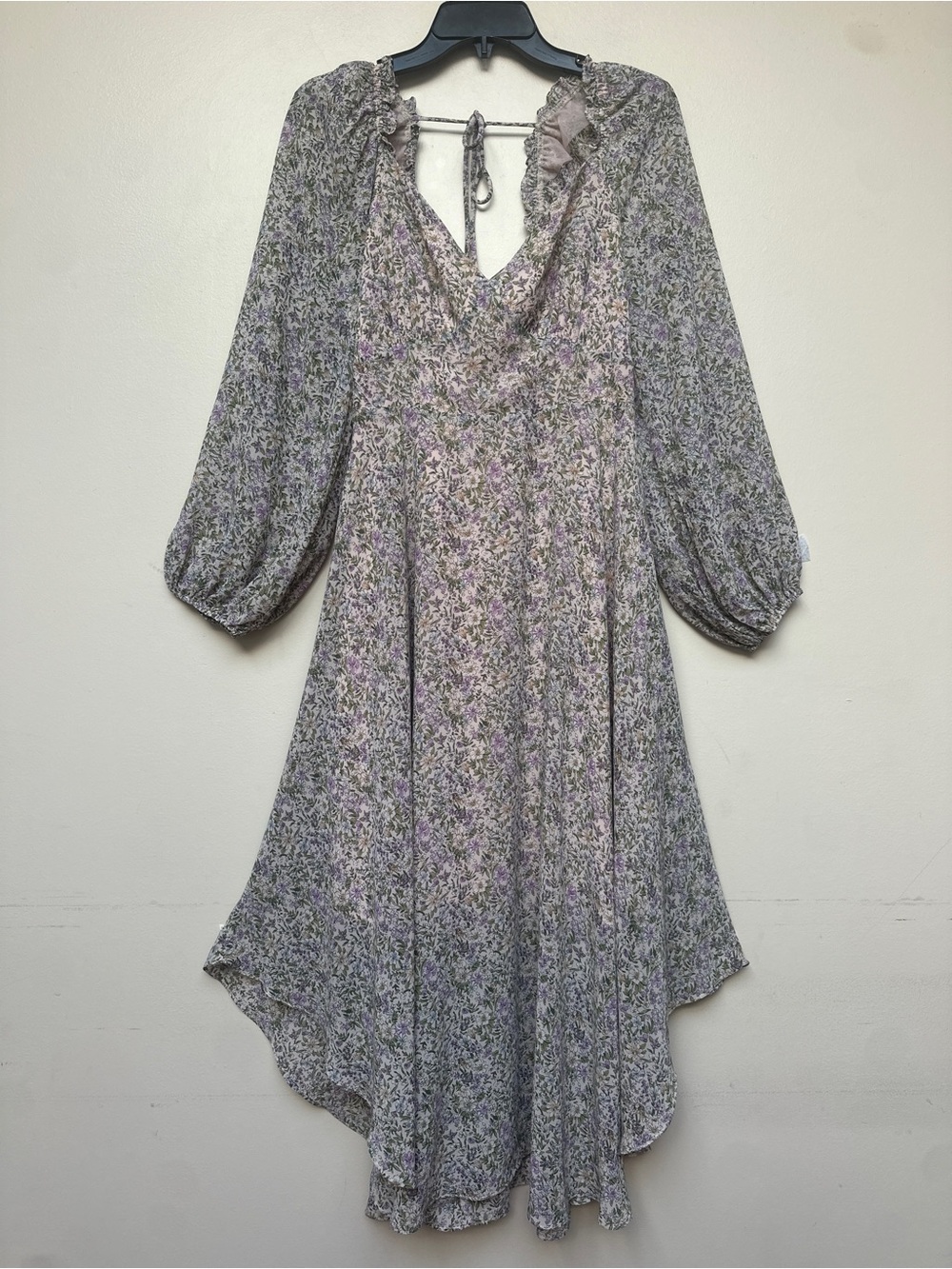 ASTR The Label Floral Sweetheart Midi Dress Blush Purple Multi Size Large - Picture 12 of 12